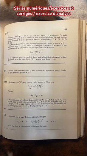 Séries numériques/ exercices et corrigés / exercices d’analyse #maths