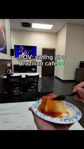 Went to go try a Brazilian café for dinner today 👏🇧🇷🤩 What cuisine should I try next? #pov #brazilianfood #pudim #coxinha #solodate