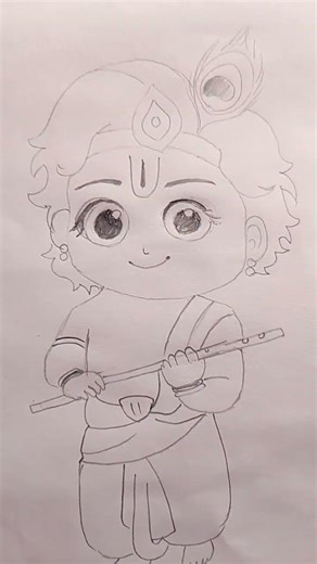 How to draw little krishna ❤️