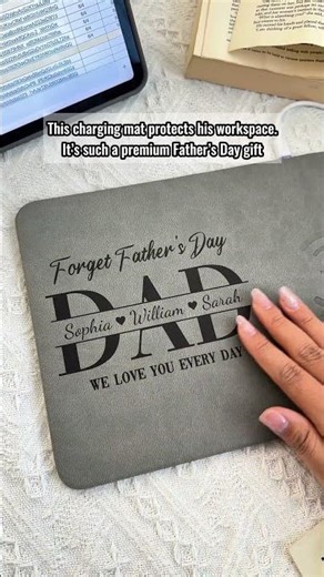 Dad Forget Father's Day We Love You Everyday | Personalized Leather Charging Mat
