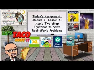Module 7, Lesson 4: Apply Two-Step Equations to Solve Real-World Problems
