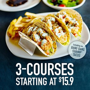 Enjoy 3-Courses of your Bonefish favorites, starting at only $15.9! Don’t miss this limited-time special! | Bonefish Grill