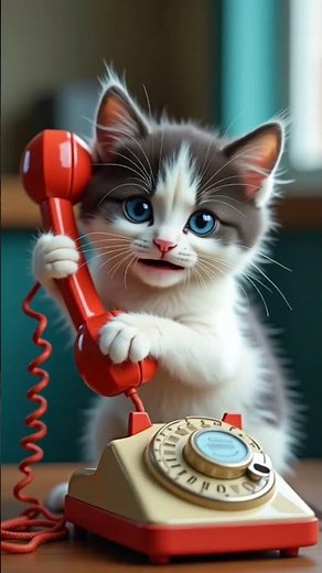 猫咪打电话给妈妈会发生什么？ #catvideos