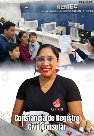 📄 ¿Te pidieron la Constancia de Registro Civil Consular y no sabes qué es? Este documento es clave para tramitar la nacionalidad de tus hijos y regularizar datos en RENIEC 🇵🇪 Sin él, tus trámites pueden quedar paralizados por meses 😰 No dejes tus planes en pausa. 👉 En epale.pe lo gestionamos rápido y seguro. Escríbenos por nuestros canales del perfil 📲 #RegistroConsular #RENIEC #NacionalidadPeruana #TrámitesPerú #Epale
