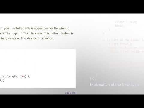 How to Open Your Installed PWA on Notification Clicks