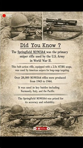 Springfield M1903A4 – United States | 10 Sniper Rifles Used in World War 2 | NO : 04