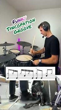 Funky Syncopation Groove - 🥁 DRUMDEX Lesson #drums #drumlesson #drummer