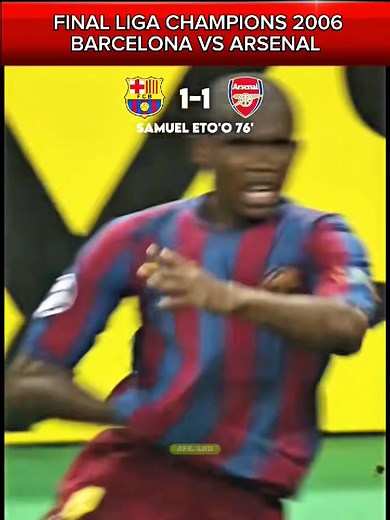 407K views · 6.6K reactions | Final UCL 2005/2006 : Barcelona 2 - 1 Arsenal. Harapan Arsenal meraih Trofi Kuping Besar untuk Pertama kalinya sirna setelah kalah dramatis dengan Barcelona. #fblifestyle #ucl #championsleague #arsenal #barcelona | Afk Lnd | Facebook