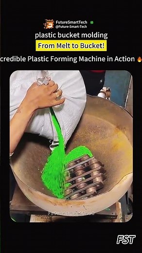 From Melt to Bucket! Incredible Plastic Forming Machine in Action 🔥🛢️