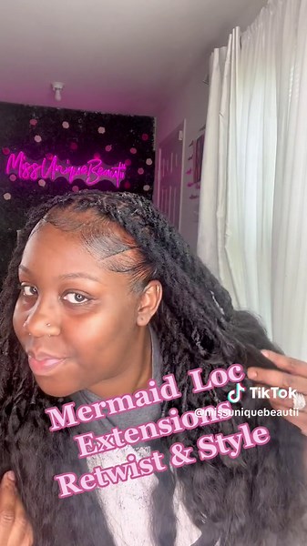 Mermaid Locs Retwist & Style! #mermaidlocs #mermaidlocextensions #mermaidlocsupdate #mermaidlocstyle #twostrandtwist #glolocs #missuniquebeautii #fyp #foryoupage #bohemianlocs #boholocs