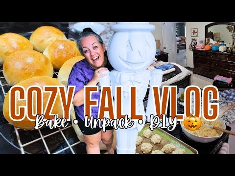 DAY IN MY LIFE // Bread Machine Burger Buns 🍔 Travel Unpacking + Cleaning Motivation 🎃 Halloween DIY