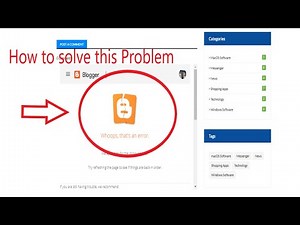 How to fix comments Error problem for blogger