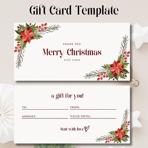 Editable Christmas Gift Certificate Template (digital Download) - Etsy