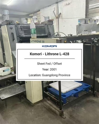 🔴 FOR SALE Komori Lithrone L-428 Sheet Fed Offset Press Heavy-duty sheet fed offset printing machine — ideal for commercial printers and high-volume print shops. Reliable performance, excellent print quality, and built for efficient production. 👉 View full details & enquire now: https://machinedalal.com/used-equipment/sheet-fed-offset/sheet-fed-offset-komori-lithrone-l-428-oifyfn #ForSale #MachineForSale #Komori #LithroneL428 #SheetFedOffset #OffsetPress #PrintingMachine #PrintingEquipment #Us