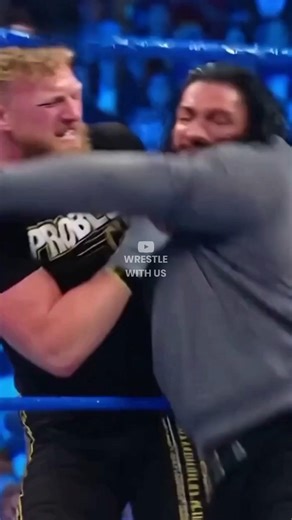 Jake paul throws roman into the table 😨 #jakepaul #romanreigns #wwe #usa #wweusa