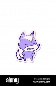 jumping motion animation of sticker of a cartoon wolf showing teeth Stock Video Footage - Alamy