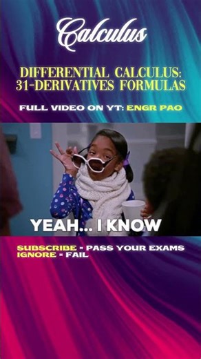 COMPLETE 31-FORMULAS OF DERIVATIVES PLUS TECHNIQUE TO MEMORIZE THEM