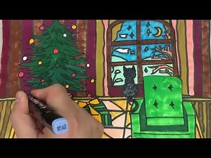 Drawing a CUTE CHRISTMAS COZY HOME 🎄🏠 Warm & Easy Holiday Art Tutorial!