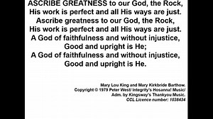 🎼 Hymn of the Day 🎶 Ascribe greatness to our God, the Rock • Mary Kirkbride; Mary Lou Locke; Peter West For those missing the sounds of LFEC or if you just want to hear an uplifting hymn. ▶️ If you want more, you can find more: https://www.youtube.com/playlist?list=PLjgKRPIkL78HhPWVeDbo5CnlFns7T1gv5 | Llanelli Free Evangelical Church