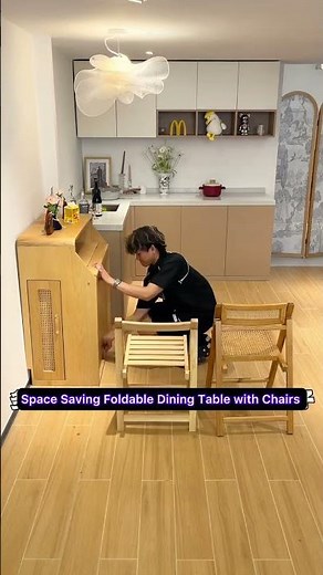 Space Saving Foldable Dining Table with Chairs