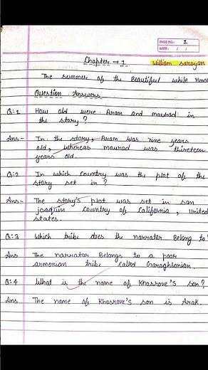 the summer of the beautiful horse class 11 questions answers | snapshot chapter 1 class 11 questions