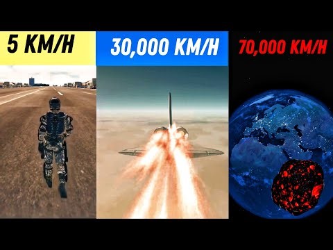 SPEED COMPARISON 3D 4K/From Running to the Speed of Light: A Journey to Impossible Speeds🛰️☄️