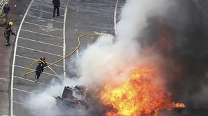 Terrifying moment crowds run for their lives as gas tanker EXPLODES killing 3