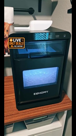 EUHOMY Nugget Ice Maker Countertop, 35Lbs/24H&44Lbs/24H Pebble Ice Maker Machine, Self-Cleaning Pellet Ice Machine with Ice Scoop&basket, Sonic Countertop Ice Machine for Home/Kitchen/Office(Black)