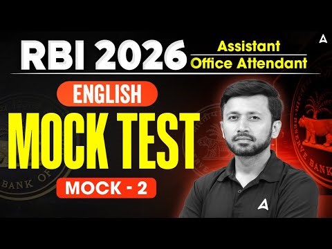 RBI Assistant & Office Attendant 2026 English | English Mock Test 2 | By Parth Sir