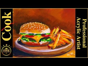 How to Paint a Hamburger and Fries in Acrylics Fast and Easy With Ginger Cook