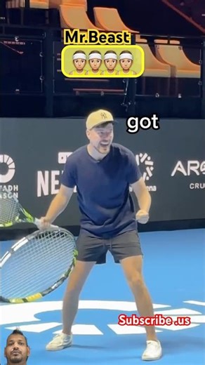 Tennis 🎾 ball playing funny game mr beast #challenge #tennis #funny #tennisball #monkeytennis