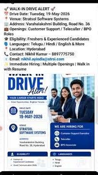 Latest Job Openings & Walk-In Drives in Hyderabad – 2026 🔥#shorts