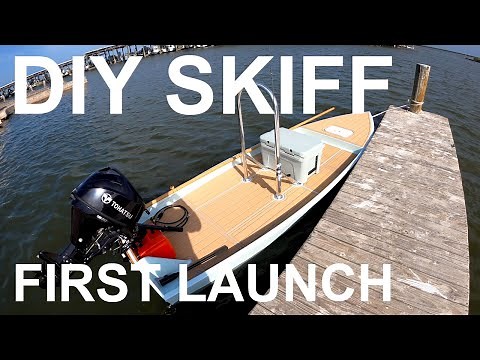 DIY SKIFF First Launch - I Finally Launched My Skiff! - Bateau SK14