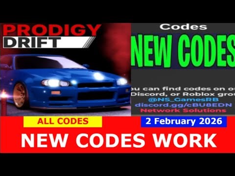 *NEW CODES* [🔴RACES] Prodigy Drift ROBLOX | ALL CODES | February 2, 2026