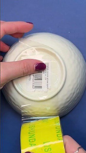 Easy Trick to Remove Barcode Stickers from Plates! - #shorts #diy #lifehack #tape #kitchen #removal