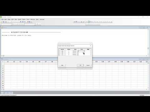 Elaborar Planejamento Experimental (DOE) - Minitab
