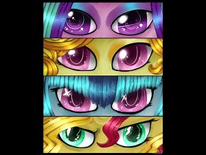 P:Speedpaint:MLP Eyes Dazzlings and Sunset Shimmer