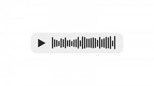 Animated Voice Message UI Design with Play Button, Audio Waveform White Background