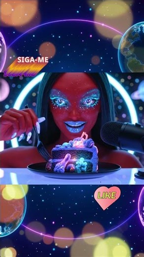 ASMR Alien rojo comiendo pastel 🍰🍰 #asmr #Mr.Cheese_IA #hambre #mukbang #alien