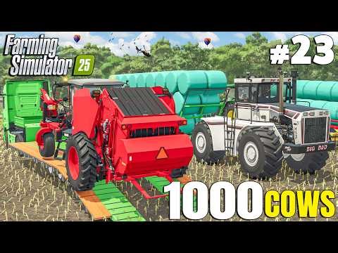 NEW BALER! Efficient Maize Chaff Baling | 1000 COWS | Farming Simulator 25