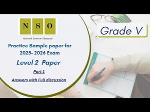 National Science Olympiad (NSO) Level 2- SOF previous year paper for Class 5 - Part 1/3