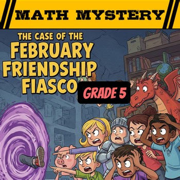 February Math Mystery 5th Grade | Valentine's Day Math | Fractions, Geometry