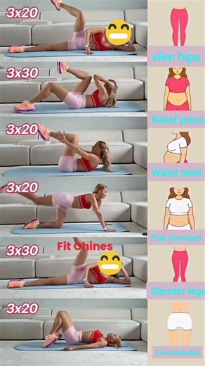 6-Minute Home Workout for Flat Stomach, Slim Hips, Toned Waist & Firm Glutes