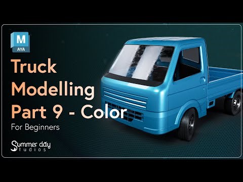Part 9 Color And Shaders - Maya Truck Modeling Tutorial For Beginners