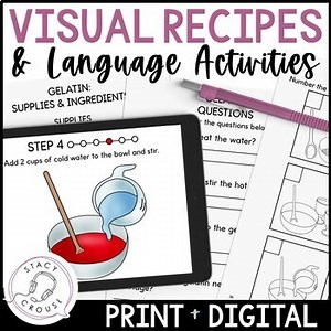 Visual Recipes   Language Activities Speech Therapy Life Skills Digital   Print