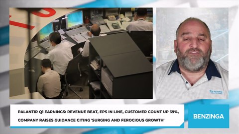 Palantir Q1 Earnings: Revenue Beat, EPS In Line, Customer Count Up 39%, Company Raises Guidance Citing 'Surging And Ferocious Growth'