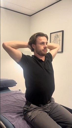 Hands behind head squeeze with neck isometric hold