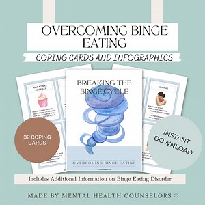 Overcoming Binge-eating | Flashcards/coping Cards | Worksheets | Visual Aids | Info Sheet on Binge Eating Disorder - Etsy
