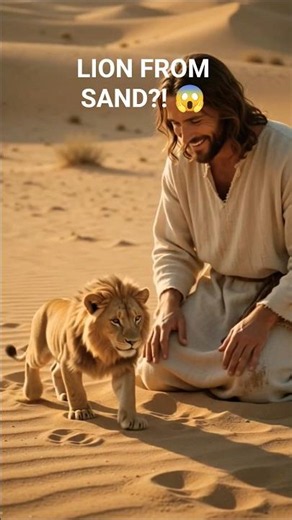 Jesus Christ Making a Lion with Sand 🦁✨ | Incredible AI Art #shorts #Jesus