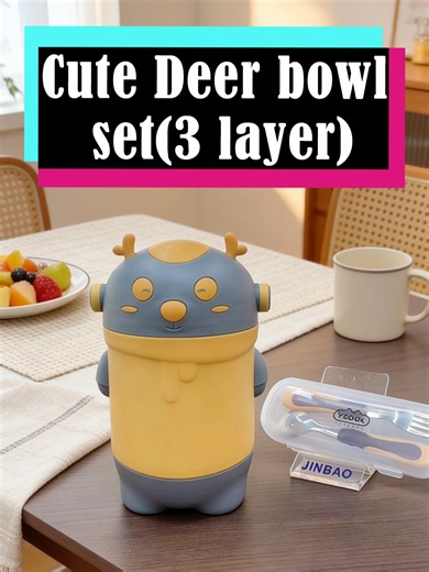 cuter deer bowl set, lunch box manufacturer, factory sales#babyfeeding #babyeating #babyproducts #manufacturer #bentobox #lunchboxwholesale